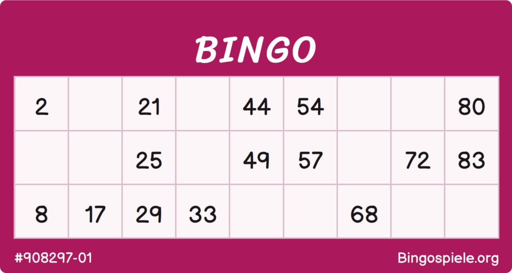 Kostenlose Bingo Karten 1 90 Zum Ausdrucken Bingospiele