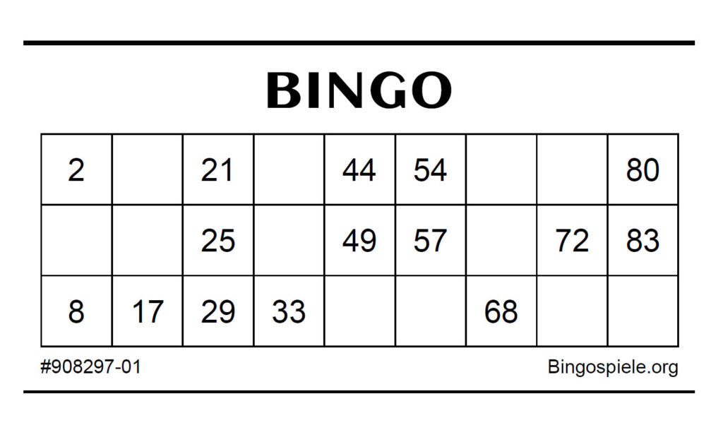Kostenlose Bingo Karten 1 90 Zum Ausdrucken Bingospiele