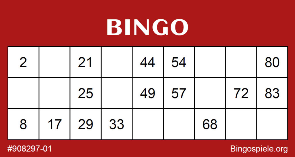 Kostenlose Bingo Karten 1 90 Zum Ausdrucken Bingospiele